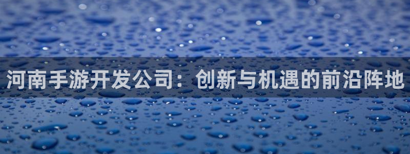 恩佐娱乐平台正规吗安全吗：河南手游开发公司：创新与机遇的前沿