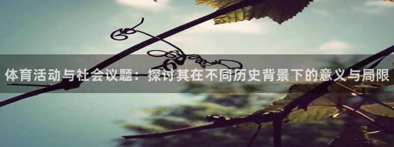 必一运动体育官网：体育活动与社会议题：探讨其在不同历史背景下的意义与局限